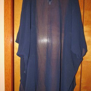 Halogen Navy Blue Swim Cover Up and Navy and White Floppy Hat